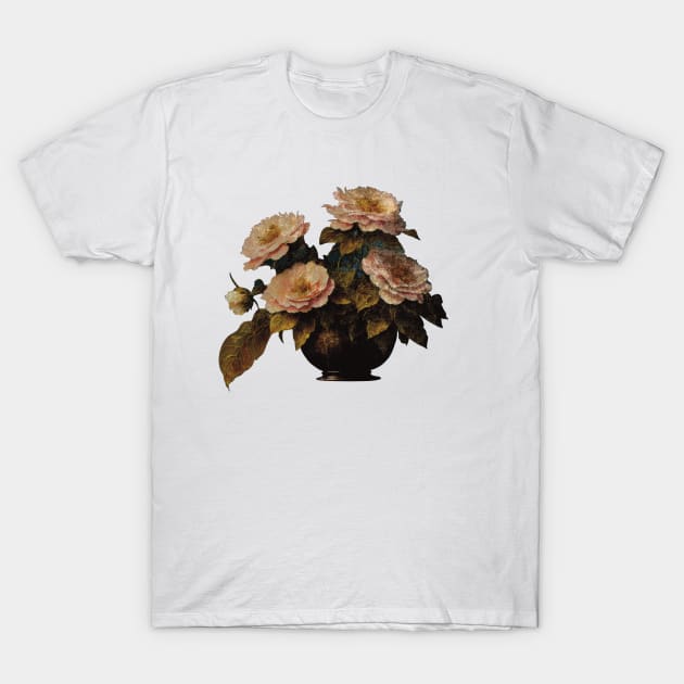 Vintage Artsy Flowers in a Vase T-Shirt by TotoBeibee